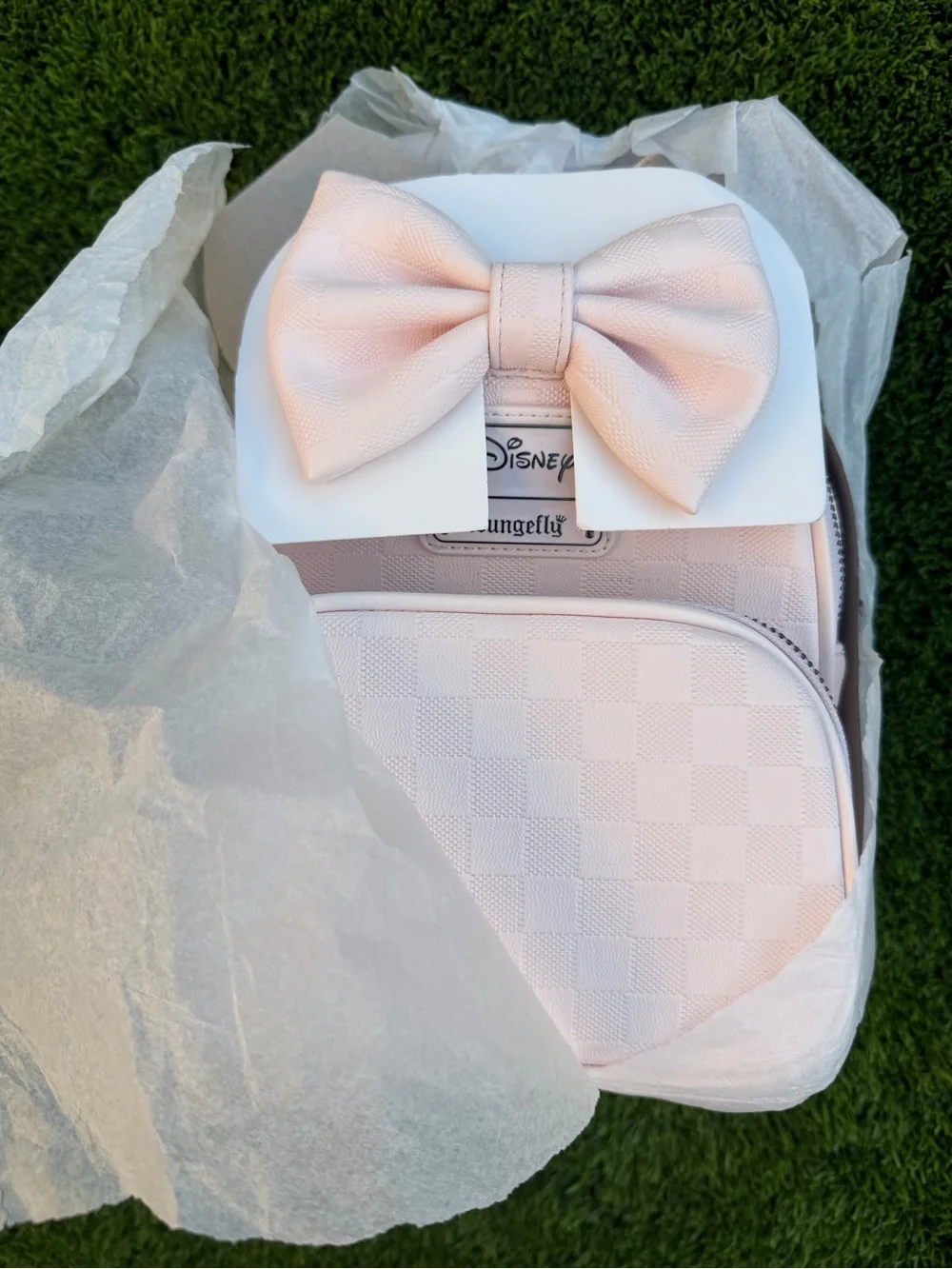 Loungefly Minnie Mouse Checkered Convertible Backpack & Crossbody Bag